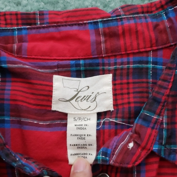 Levi's Red Plaid Shirt - Picture 2 of 5